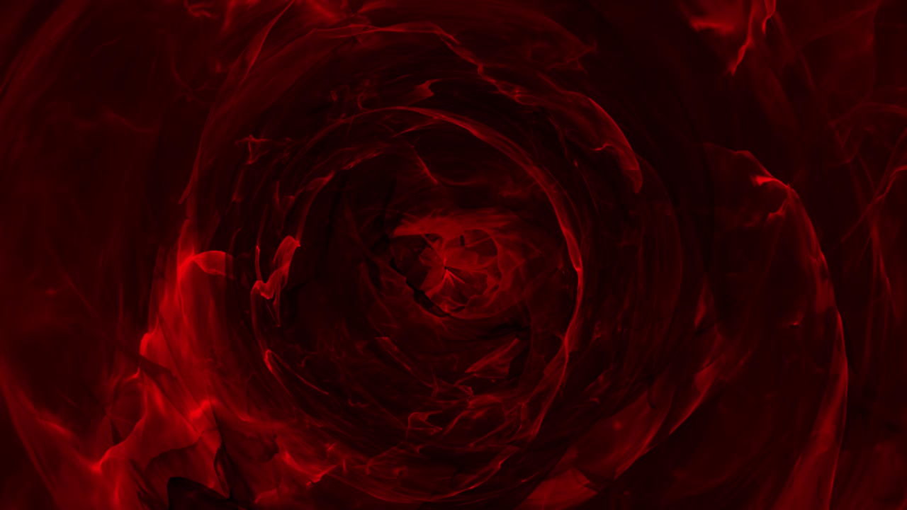 Portale energetico rosso scuro. Transizione verso un altro mondo. Luogo terrificante. Ciclo energetico continuo. Movimento caotico sullo schermo.