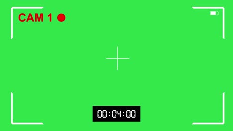 green screen camera view overlay with timestamp