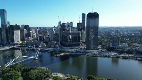 Drohnenaufnahme-Der-Entwicklung-Des-Queens-Wharf-Casinos-In-Brisbane