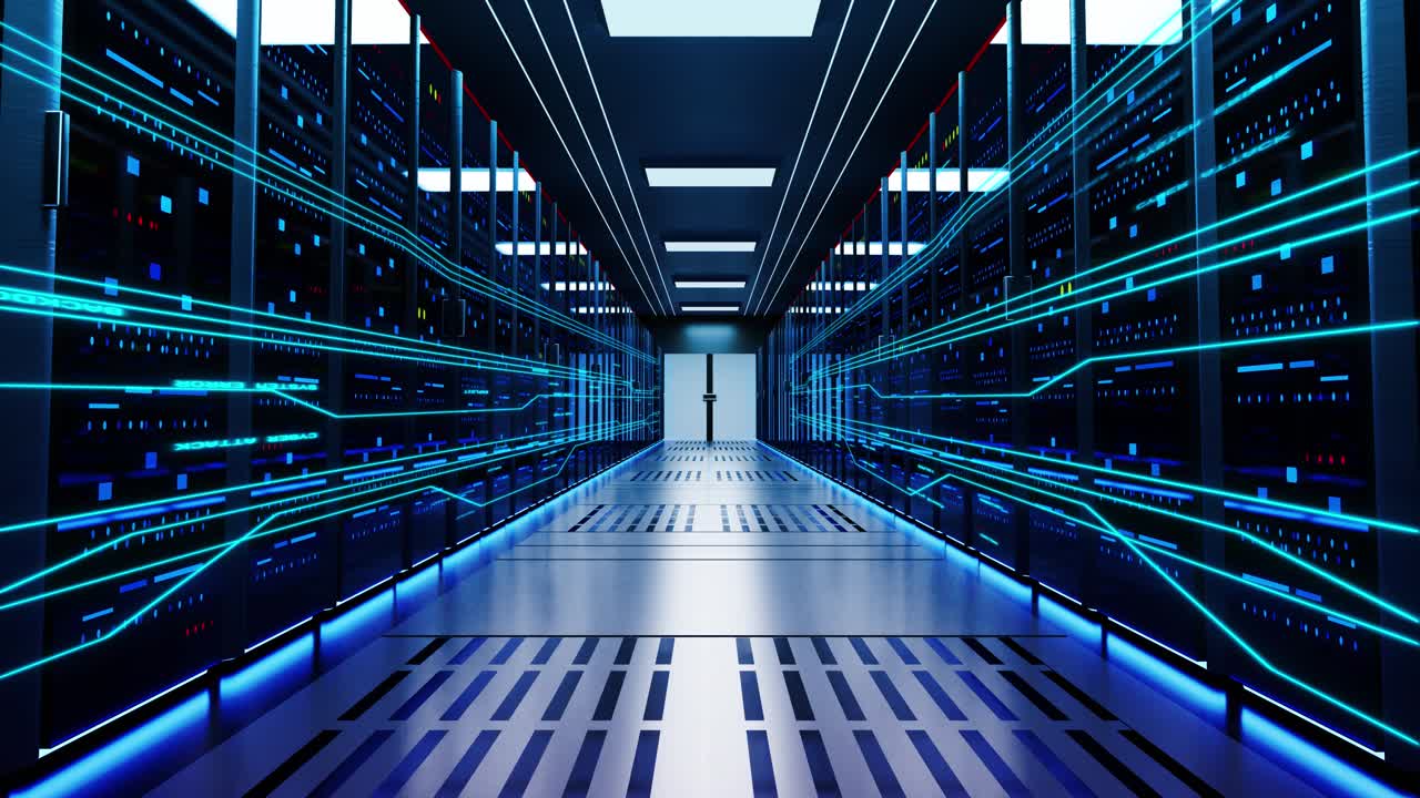 4k neural network connection servers computer data center seamless loopable background big data