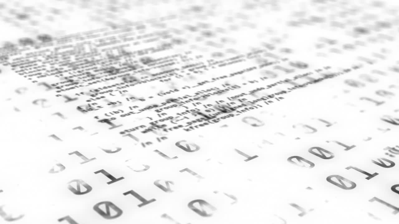 animación de números y procesamiento de datos sobre fondo blanco