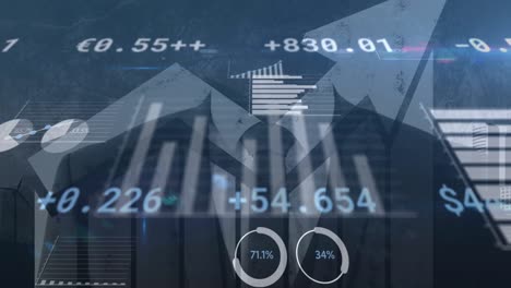 animation of data processing over businessman