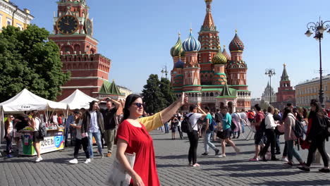 red square, moscow, russia - a busy day