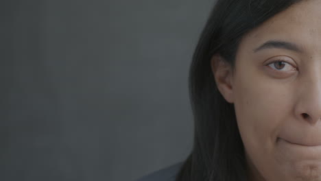 woman's half face portrait