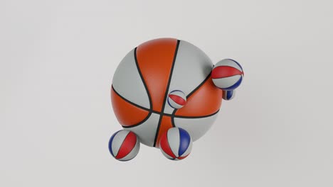 abstract  photorealistic basketball balls rotating