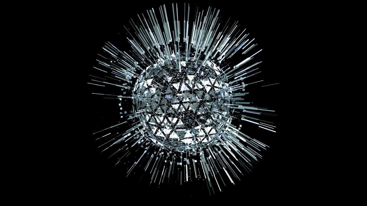 animación 3d abstracta con superficies de geometría de cuadrícula.