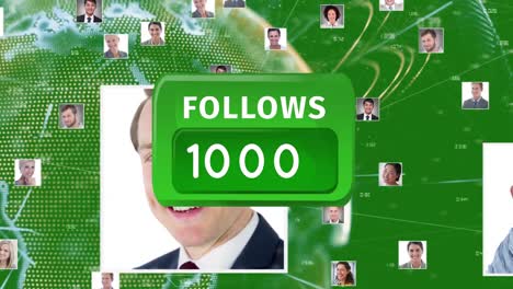 follow button and profile pictures