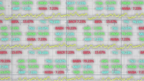 animation of stock market on white background