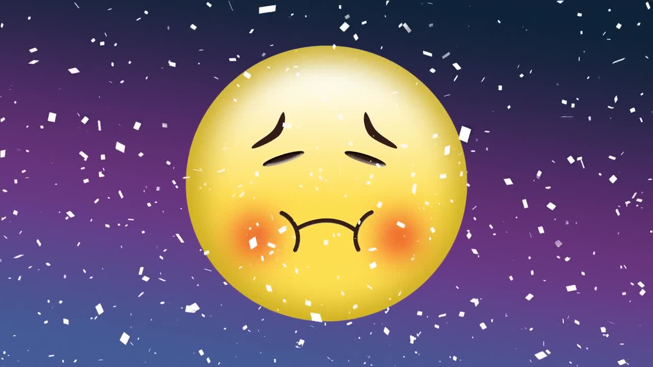 노란색 아픈 이모티콘의 애니메이션