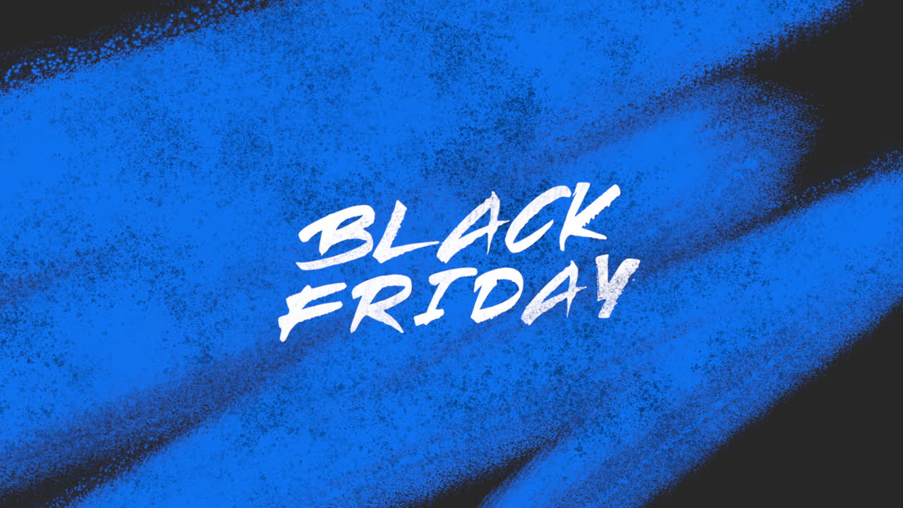 검은색 그라디언트 2에 파란색 아트 브러시가 있는 검은 금요일