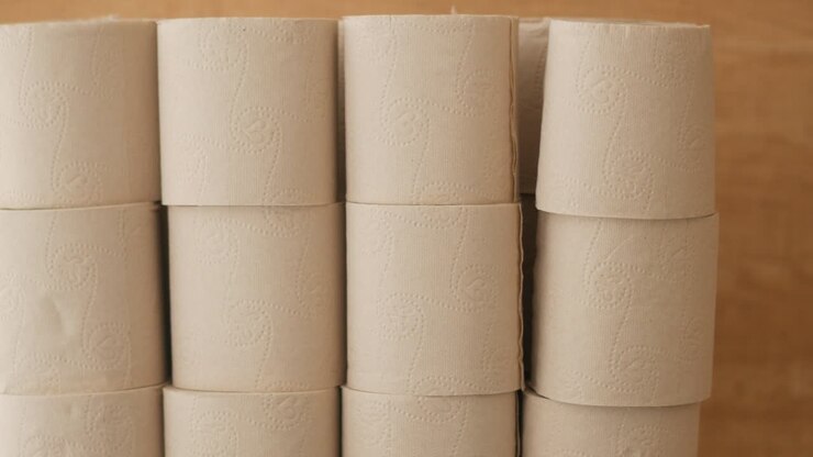 Stacked Toilet Paper Rolls