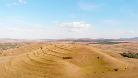 terraced hills in rural landscape