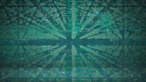 animación de la codificación, datos que forman el icono de bloqueo sobre la interfaz de cuadrícula