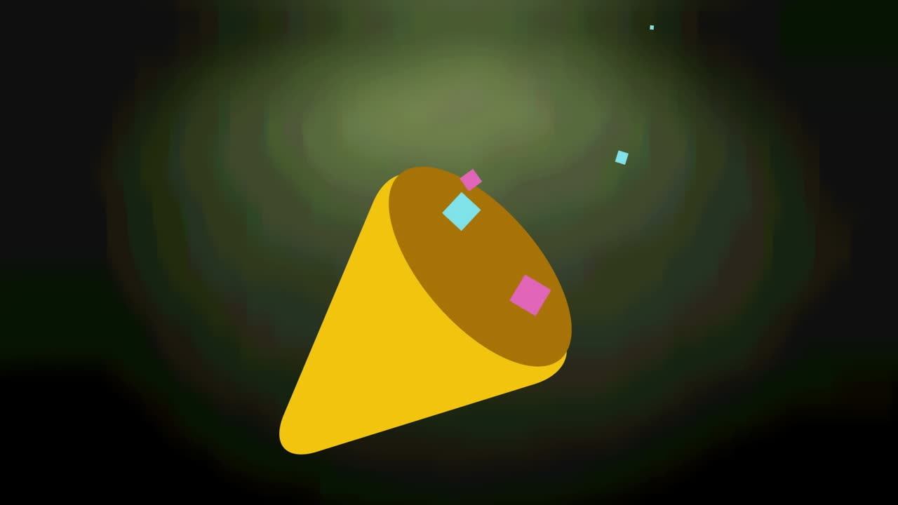 animación de confeti colorido sobre un fondo verde