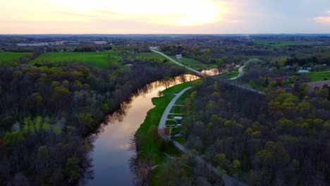 aerial-flyover-of-a-river-in-the-countryside