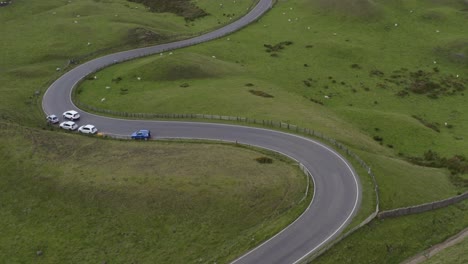 drone shot rising above mam tor 03