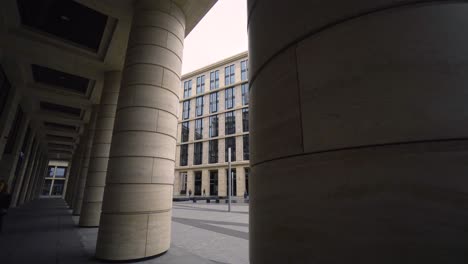 modern office building exterior with columns