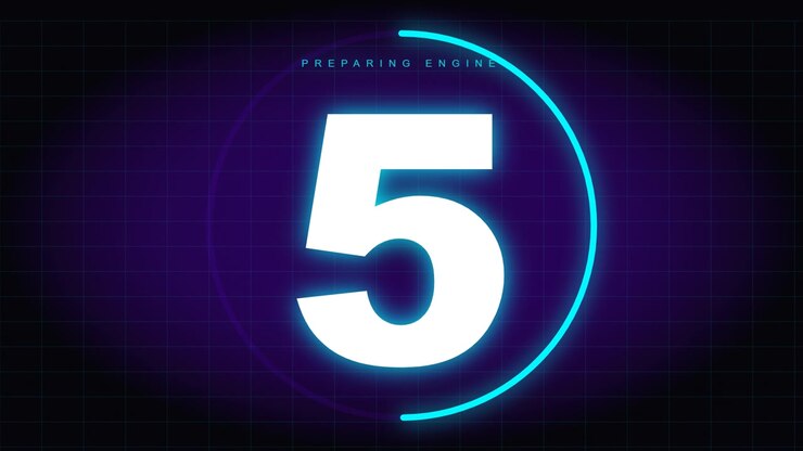 Digital Countdown Timer with Glowing Neon Graphics
