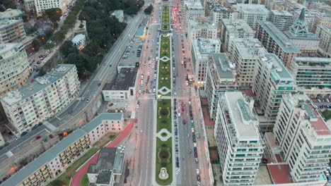 roundabout in the city of genoa, italy