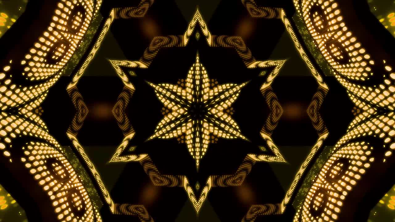 Abstract background with pink neon stars animation. Glamour video template for fashion event. Seamless loop.