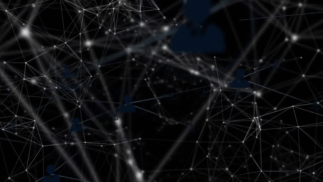 animación de la red de conexiones sobre fondo negro