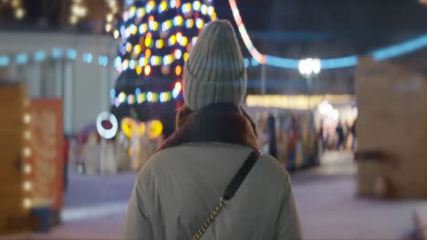 woman at a christmas market