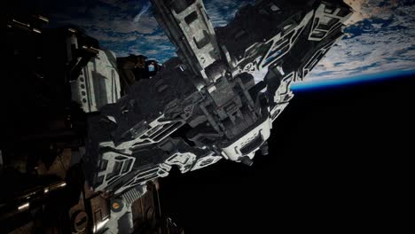 la nave espacial alienígena armada se acerca a la tierra
