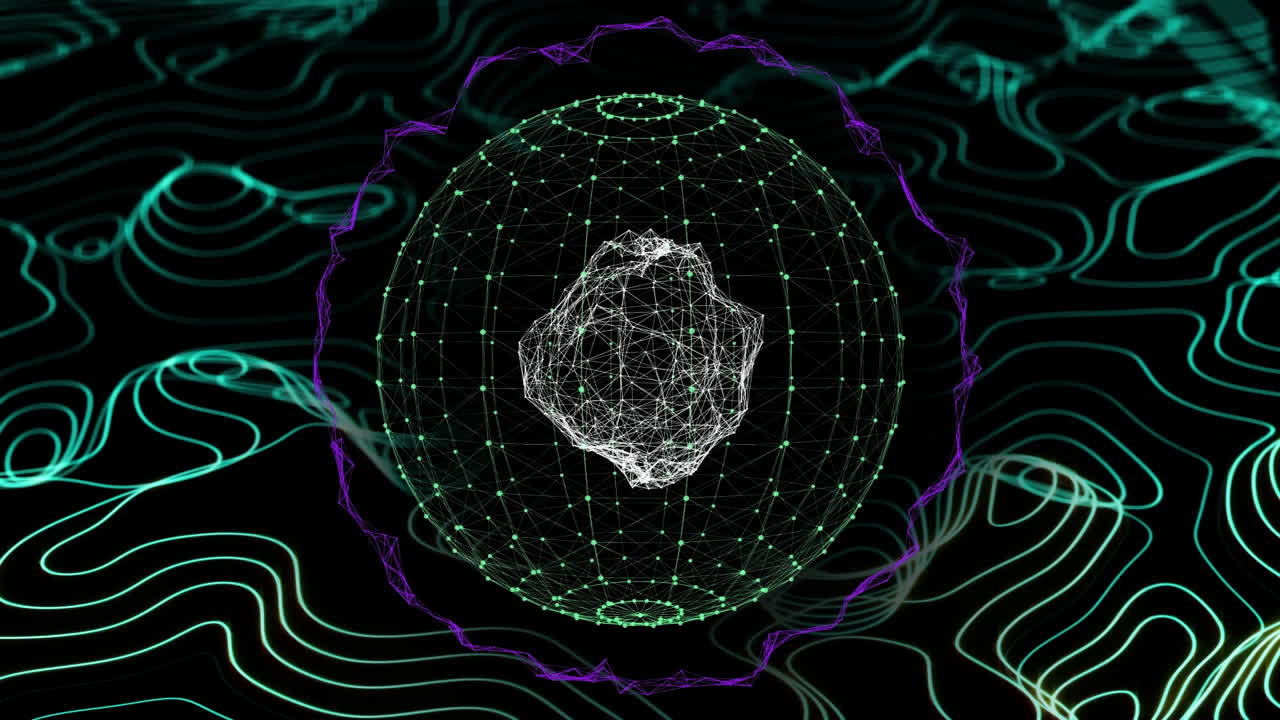 animación de datos y red de conexiones en todo el mundo