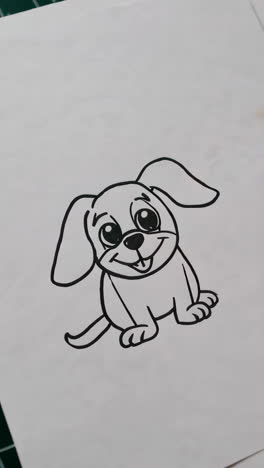 drawing a cute cartoon puppy dog outline