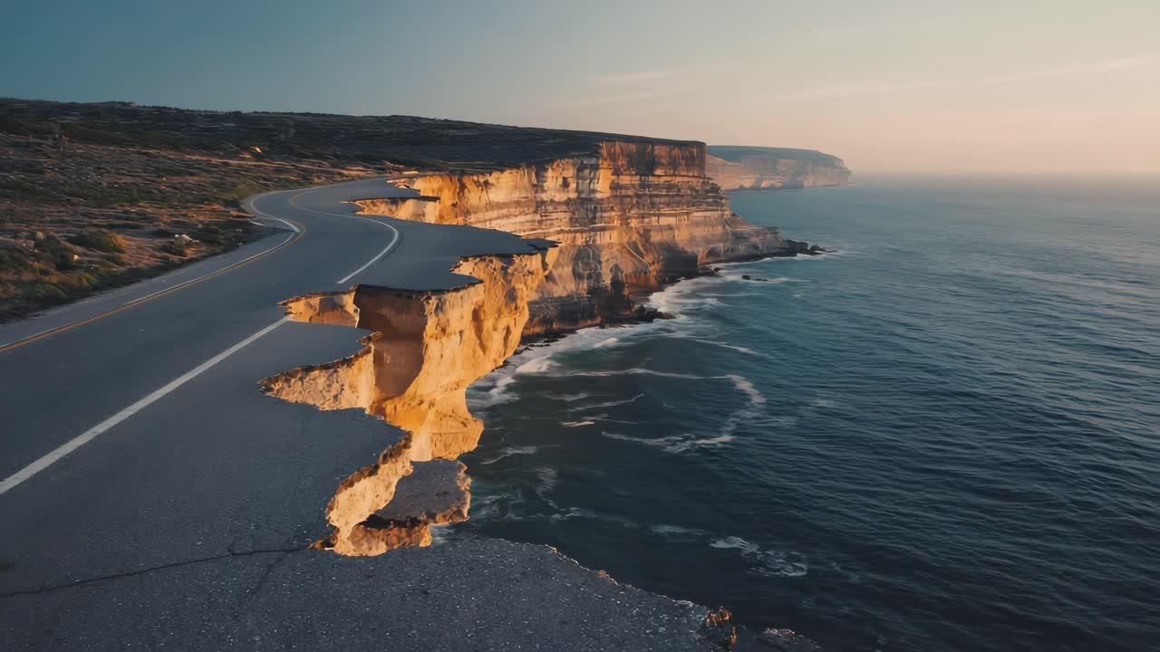 Coastal Road on a Cliff Edge