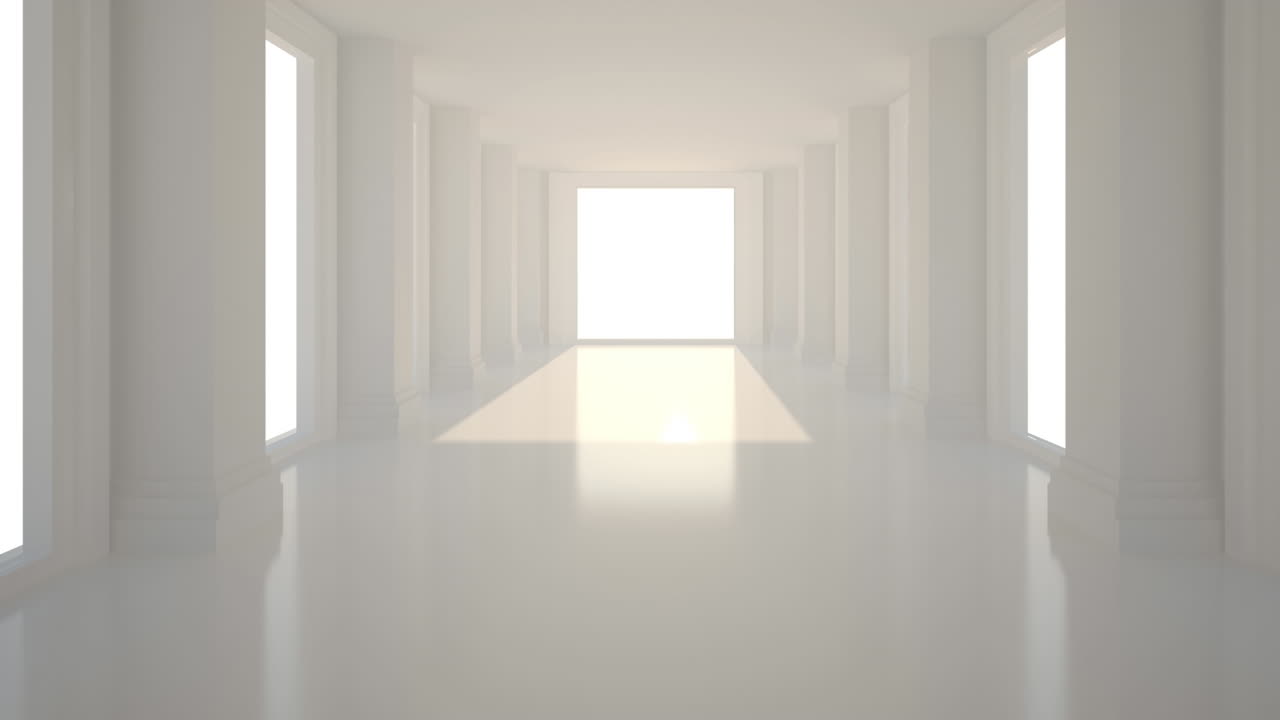 ⁇ 색 현대 인테리어 위에 녹색으로 빛나는 육각형의 애니메이션