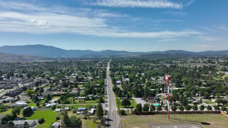 Aerial-view-of-the-main-road-cutting-through-Spokane-Valley-in-Easter-Washington