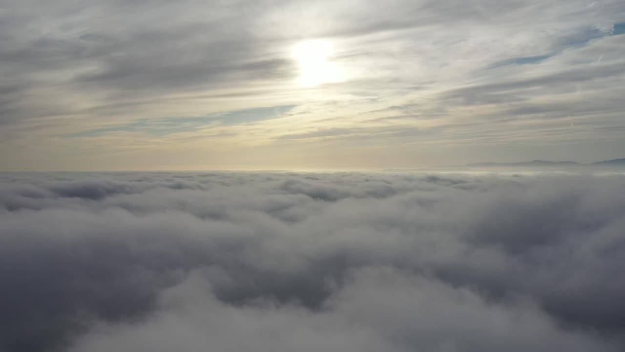 Magnificent Cloudscape In Sunset - aerial shot