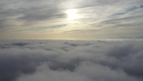 magnificent cloudscape in sunset - aerial shot