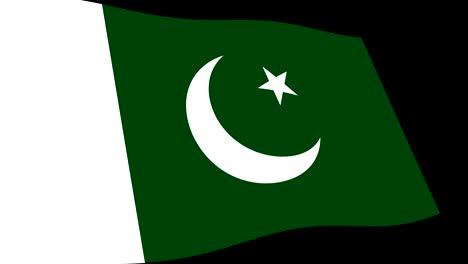 the pakistan flag slow waving in perspective, animation 4k footage