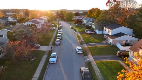 bright sunset during autumn