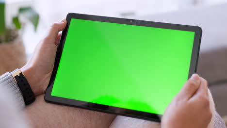 Modell,-Grüner-Bildschirm-Und-Chroma-Key-Auf-Einem-Tablet