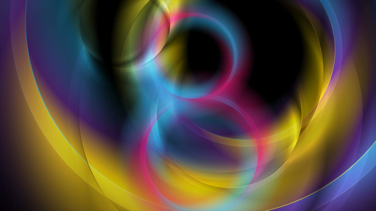 círculos lisos de colores brillantes fondo de movimiento de tecnología abstracta