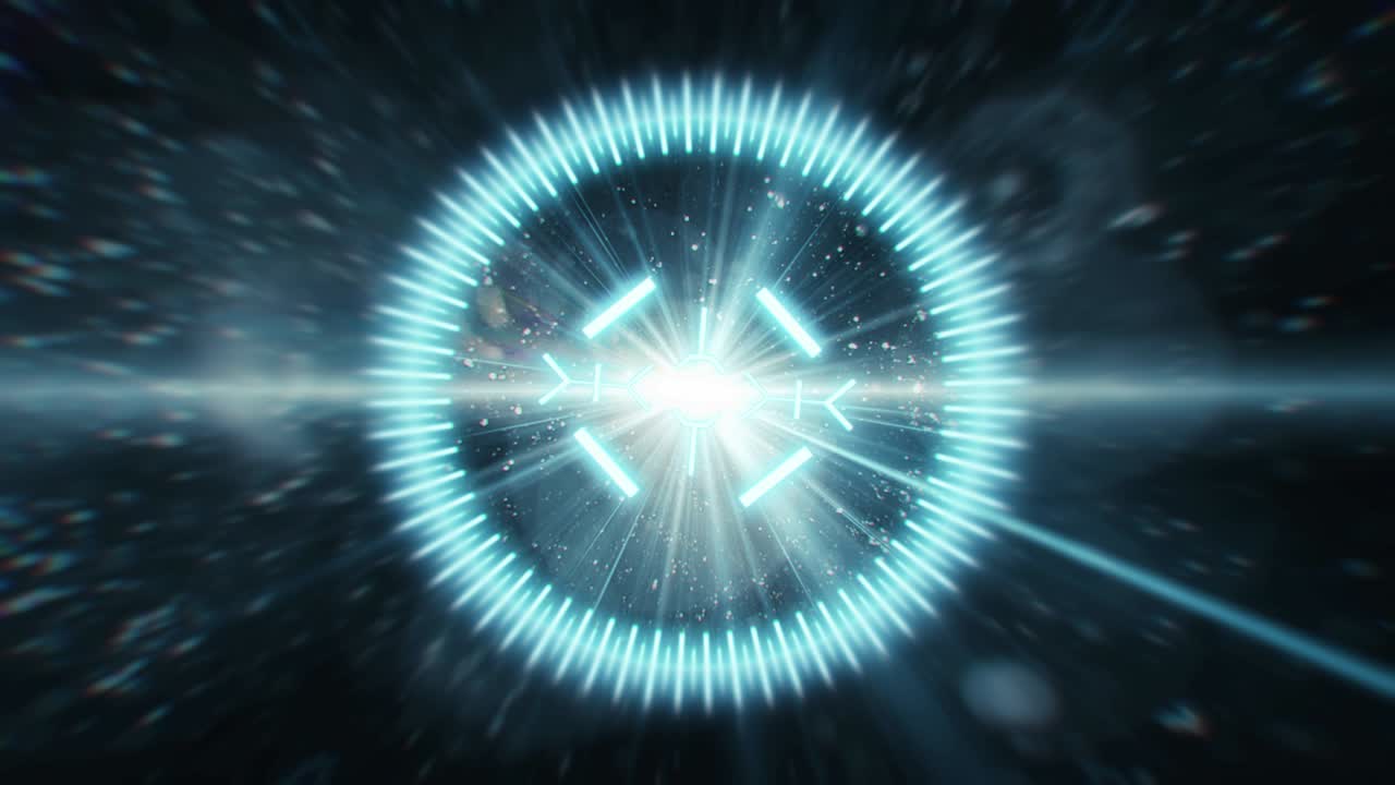 animación en 2d de un objetivo con un fondo de resaltos anamórficos