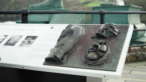 biological display in an outdoor park in ilfracombe, england - close up