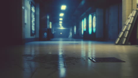 dark empty underground metro station