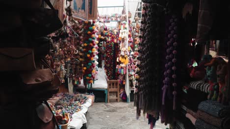 walking inside the local artisanry market in san cristobal de las casas, chiapas, mexico