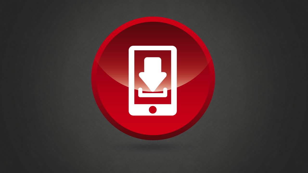 Red Download Button Icon