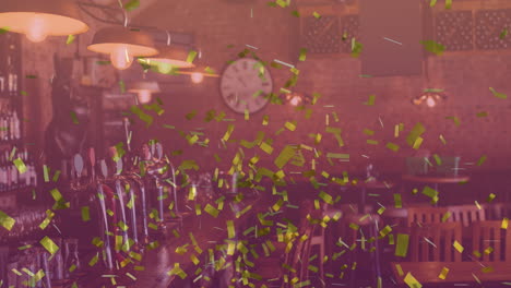 animación de confeti de oro cayendo sobre una barra vacía