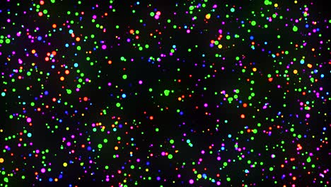 colorful particles shining in rainbow colors. 4k loop playback compatible material
