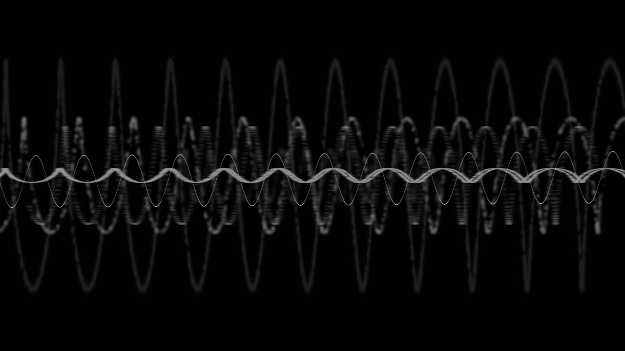 검은 바탕에 움직이는  선의 애니메이션