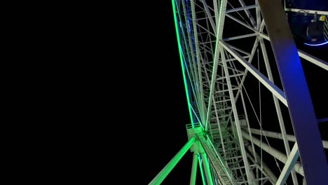 moscow, russia, - december 2019: ferris wheel rotation.