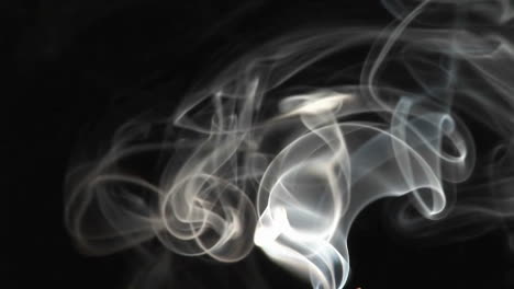 closeup of incense smoke rising against a black background 1