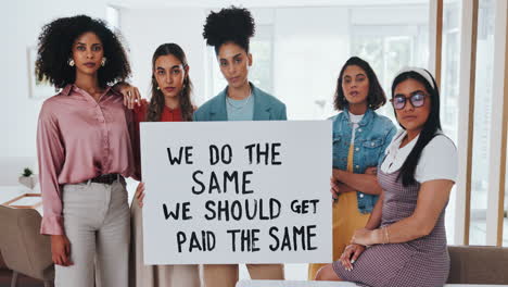 business women with protest sign