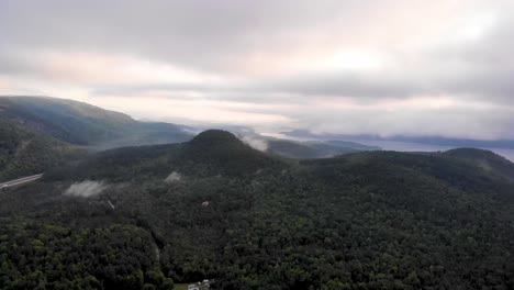 aerial view of the mountain ranges in vinalhaven maine usa